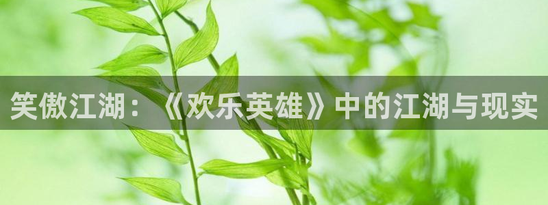 恒盛娱乐登录：笑傲江湖：《欢乐英雄》中的江湖与现实